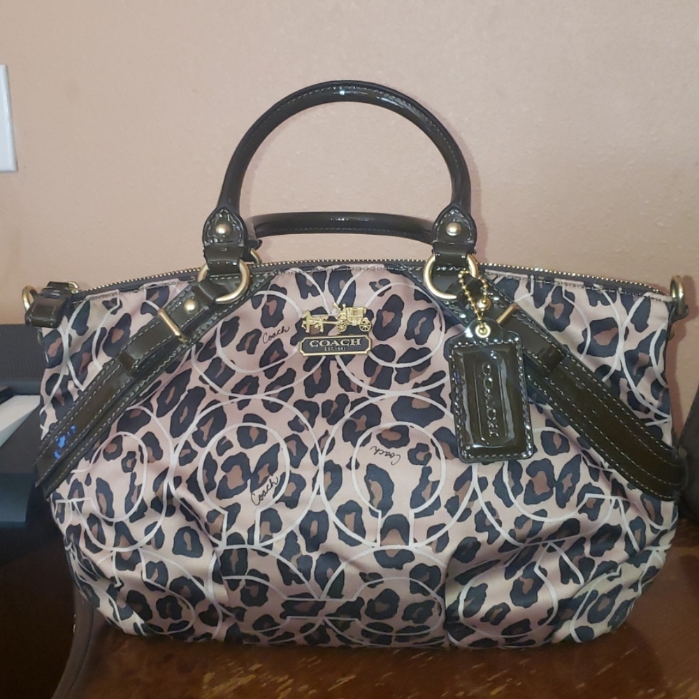 Coach Madison Leopard Op Art Sophia  Satchel